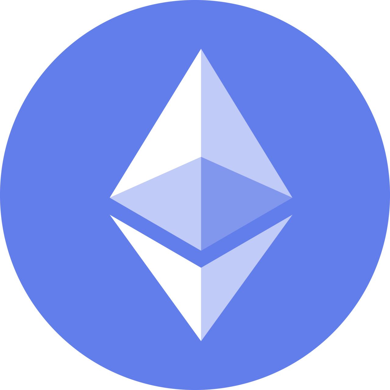 Le logo noir en forme de diamant d’Ethereum sur fond blanc.