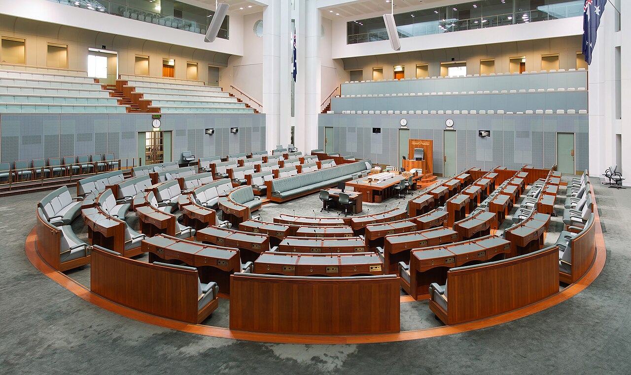 La chambre de la Chambre des représentants d'Australie à Canberra.