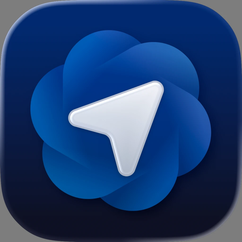 Un logotipo blanco de ChatGPT Atlas se muestra sobre un fondo cuadrado azul.
