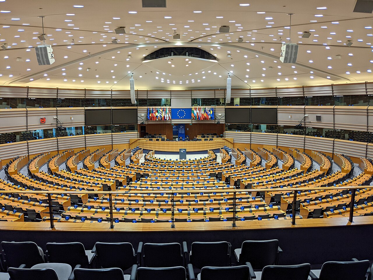 La salle principale du Parlement européen à Bruxelles.